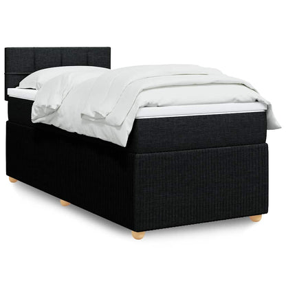 Giroletto a Molle con Materasso Nero 90x190 cm in Tessuto