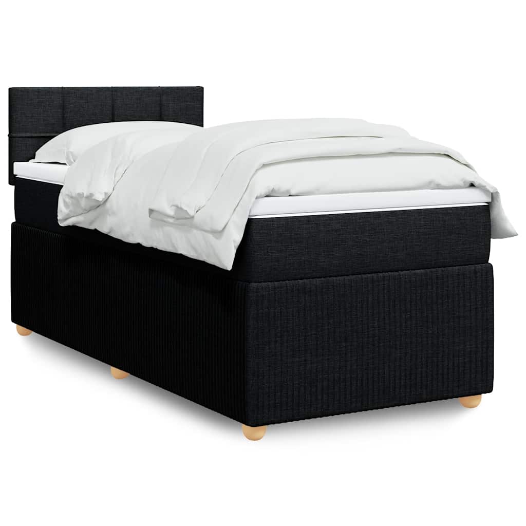 Giroletto a Molle con Materasso Nero 90x200 cm in Tessuto