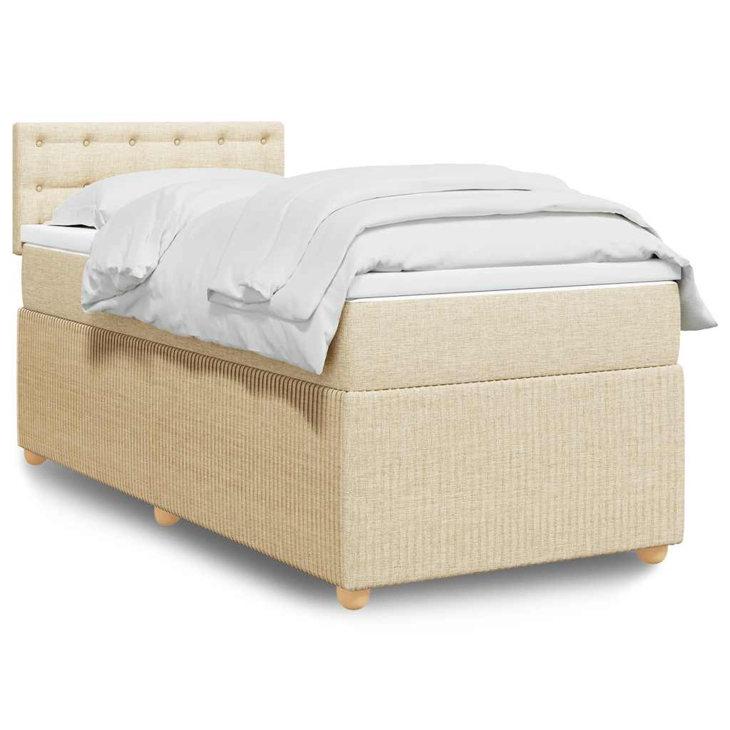 Giroletto a Molle con Materasso Crema 100x200 cm in Tessuto