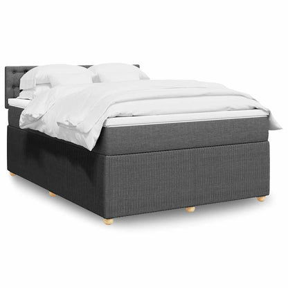 Giroletto a Molle con Materasso Grigio Scuro 140x190 cm Tessuto