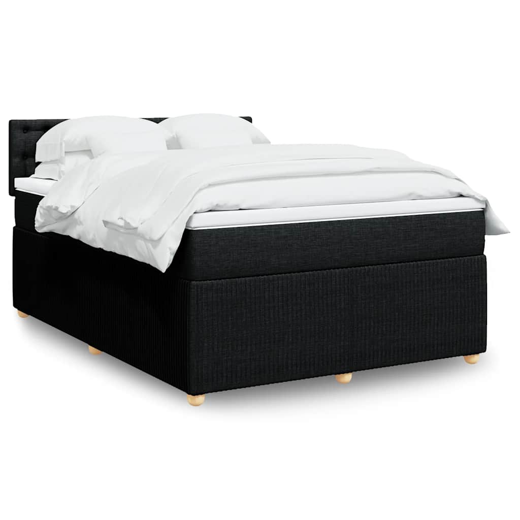 Giroletto a Molle con Materasso Nero 140x190 cm in Tessuto