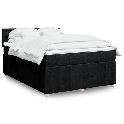 Giroletto a Molle con Materasso Nero 140x190 cm in Tessuto