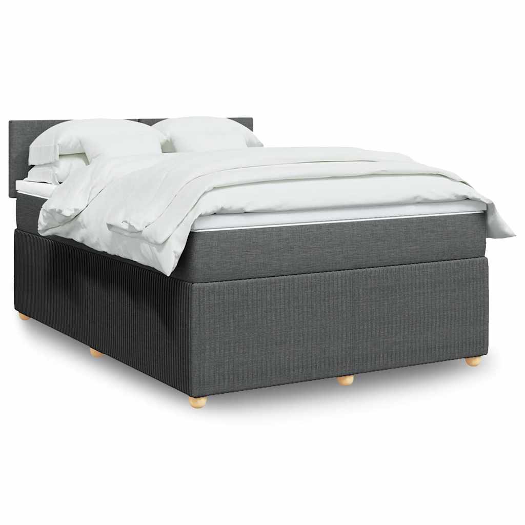 Giroletto a Molle con Materasso Grigio Scuro 140x200cm Tessuto