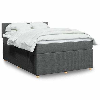 Giroletto a Molle con Materasso Grigio Scuro 140x200cm Tessuto