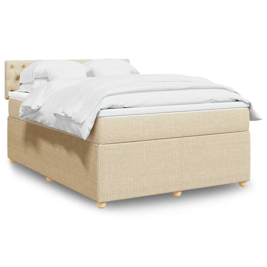 Giroletto a Molle con Materasso Crema 140x200 cm in Tessuto