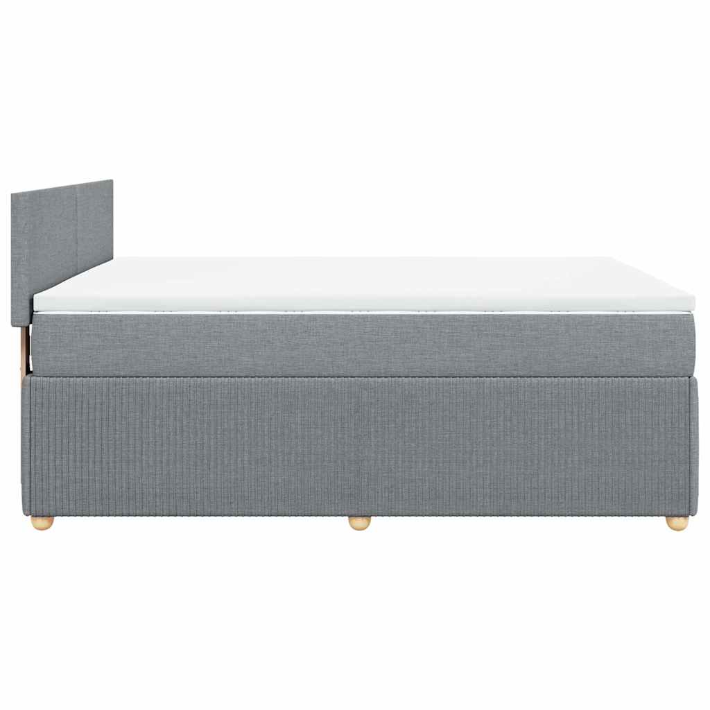 Giroletto a Molle con Materasso Grigio Chiaro 160x200cm Tessuto