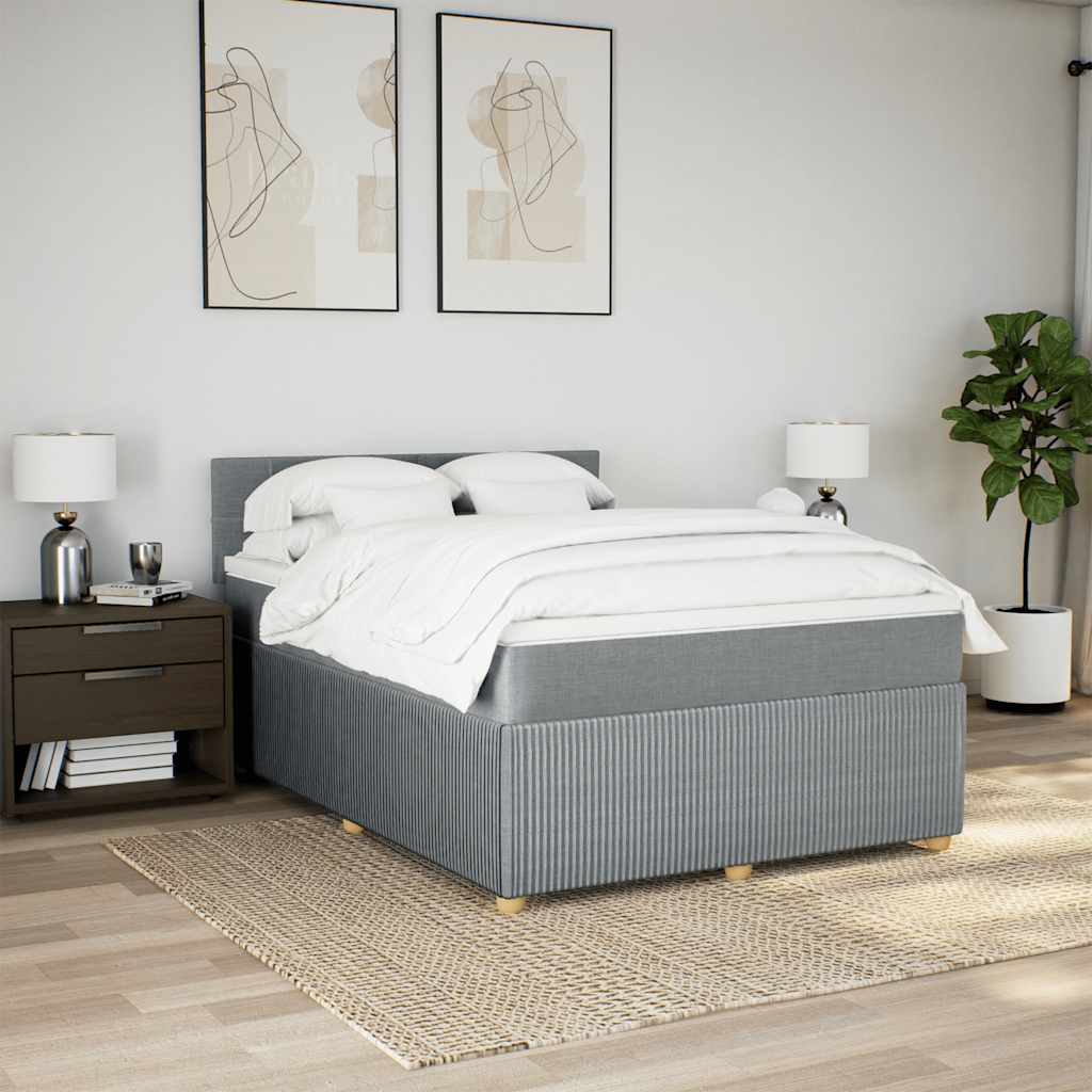 Giroletto a Molle con Materasso Grigio Chiaro 160x200cm Tessuto