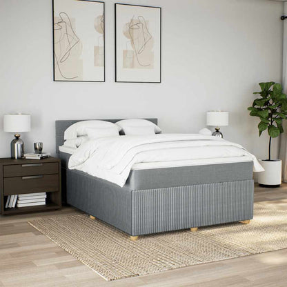 Giroletto a Molle con Materasso Grigio Chiaro 160x200cm Tessuto