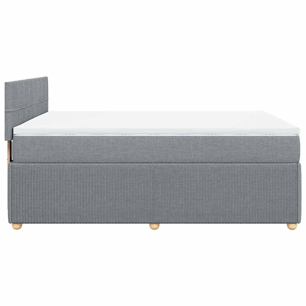 Giroletto a Molle con Materasso Grigio Chiaro 160x200cm Tessuto