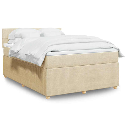Giroletto a Molle con Materasso Crema 160x200 cm in Tessuto