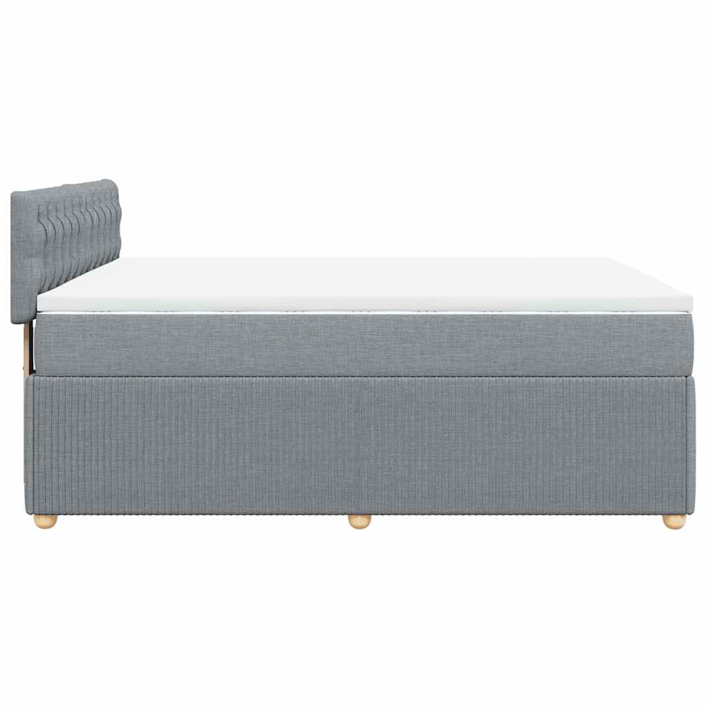 Giroletto a Molle con Materasso Grigio Chiaro 160x200cm Tessuto
