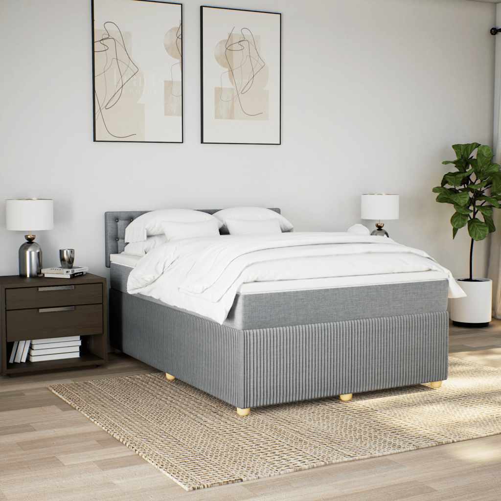 Giroletto a Molle con Materasso Grigio Chiaro 160x200cm Tessuto