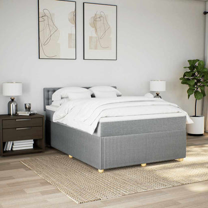 Giroletto a Molle con Materasso Grigio Chiaro 160x200cm Tessuto