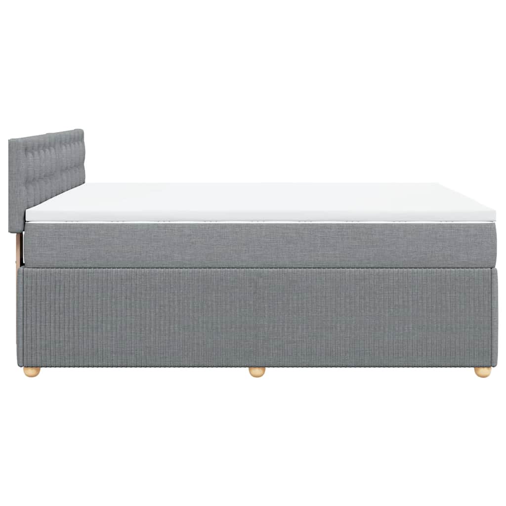 Giroletto a Molle con Materasso Grigio Chiaro 160x200cm Tessuto
