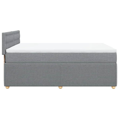 Giroletto a Molle con Materasso Grigio Chiaro 160x200cm Tessuto