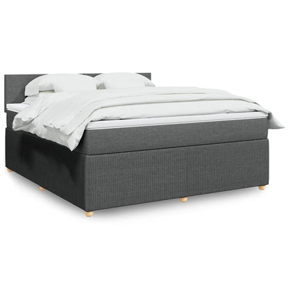 Giroletto a Molle con Materasso Grigio Scuro 180x200 cm Tessuto