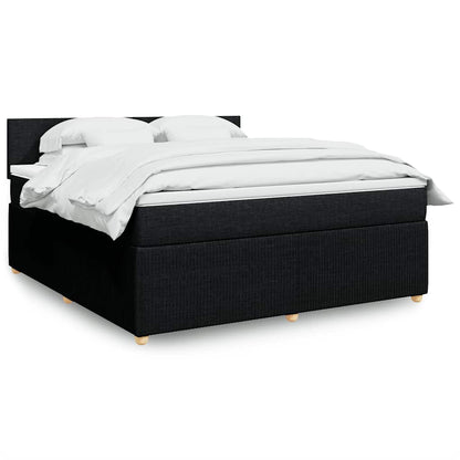 Giroletto a Molle con Materasso Nero 180x200 cm in Tessuto