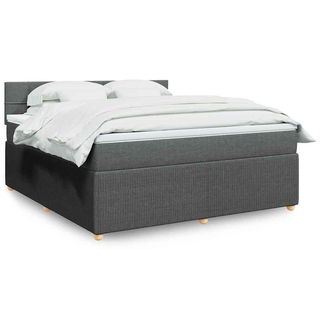 Giroletto a Molle con Materasso Grigio Scuro 180x200 cm Tessuto