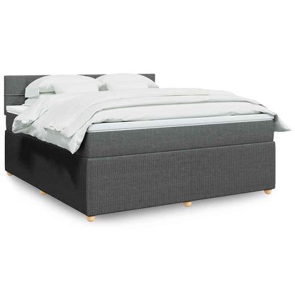 Giroletto a Molle con Materasso Grigio Scuro 180x200 cm Tessuto
