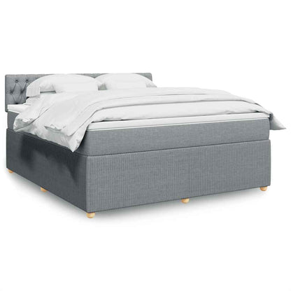 Giroletto a Molle con Materasso Grigio Chiaro180x200 cm Tessuto