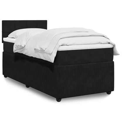 Giroletto a Molle con Materasso Nero 80x200 cm in Velluto