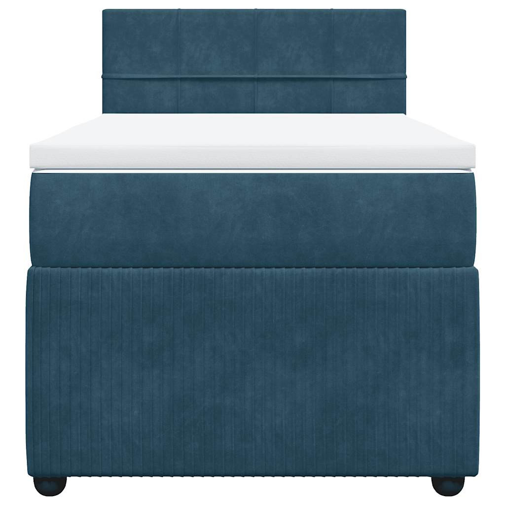Giroletto a Molle con Materasso Blu 100x200 cm in Velluto