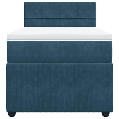 Giroletto a Molle con Materasso Blu 100x200 cm in Velluto