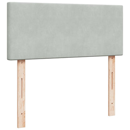 Giroletto a Molle con Materasso Grigio Chiaro 120x190cm Velluto