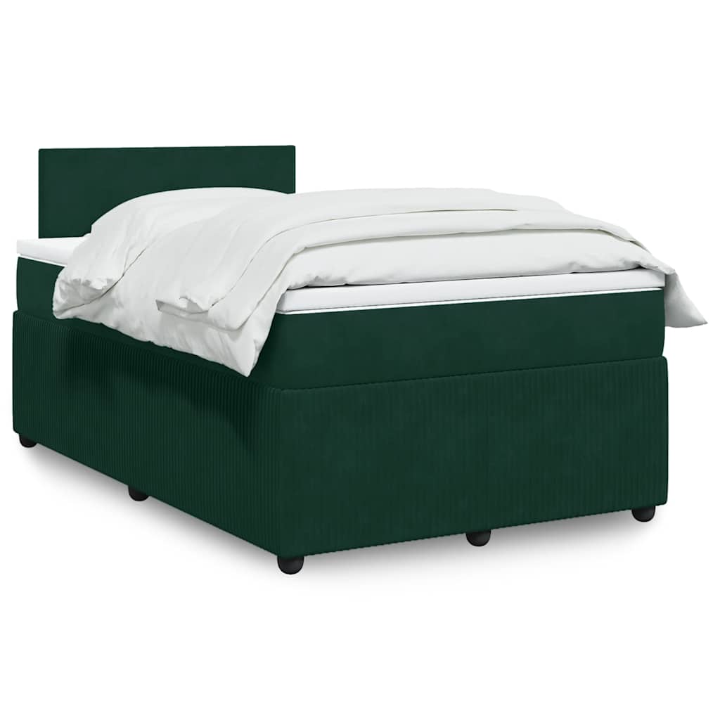 Giroletto a Molle con Materasso Verde Scuro 120x190 cm Velluto