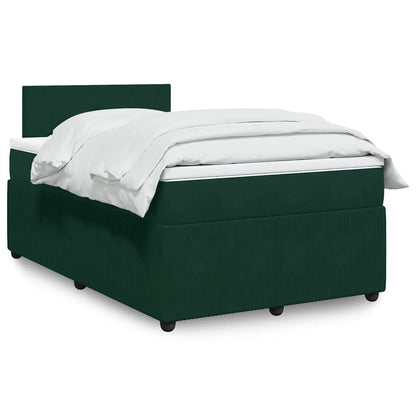Giroletto a Molle con Materasso Verde Scuro 120x190 cm Velluto