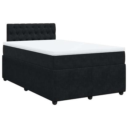 Giroletto a Molle con Materasso Nero 120x190 cm in Velluto