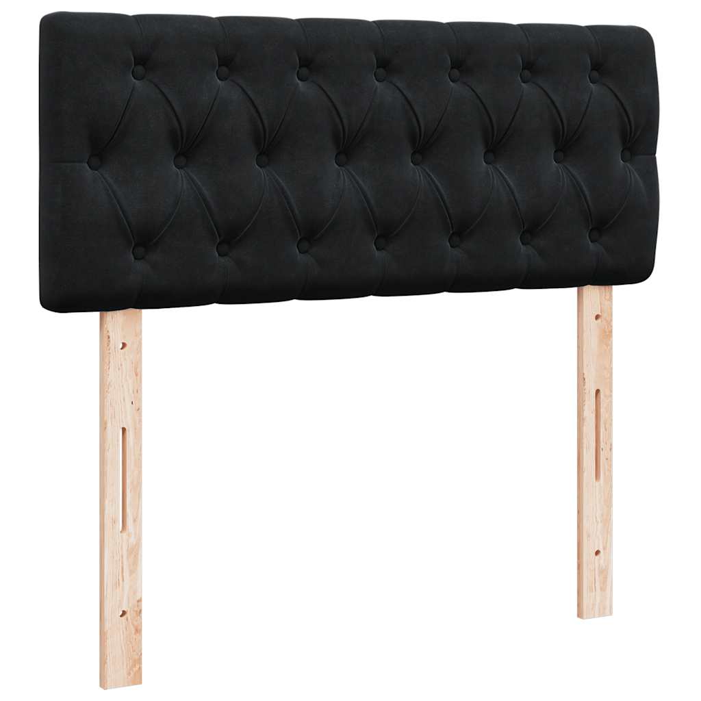 Giroletto a Molle con Materasso Nero 120x190 cm in Velluto