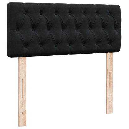 Giroletto a Molle con Materasso Nero 120x190 cm in Velluto
