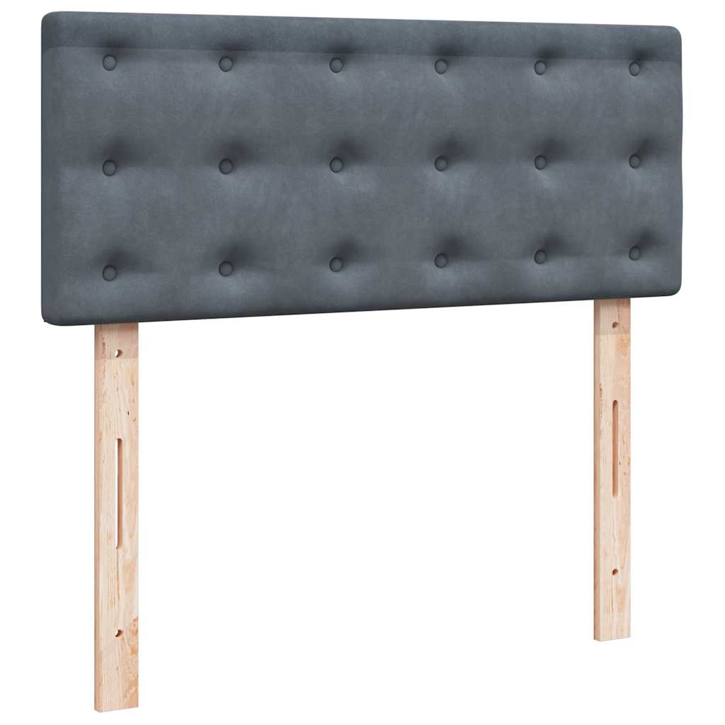 Giroletto a Molle con Materasso Grigio Scuro 120x190 cm Velluto