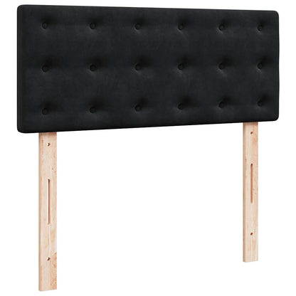 Giroletto a Molle con Materasso Nero 120x190 cm in Velluto