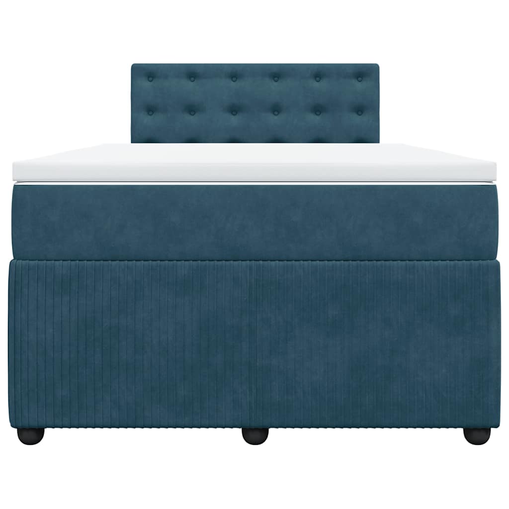 Giroletto a Molle con Materasso Blu 120x200 cm in Velluto