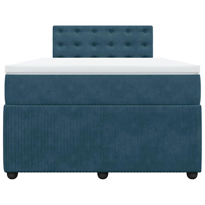 Giroletto a Molle con Materasso Blu 120x200 cm in Velluto