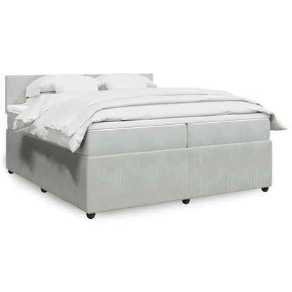 Giroletto a Molle con Materasso Grigio Chiaro 200x200cm Velluto