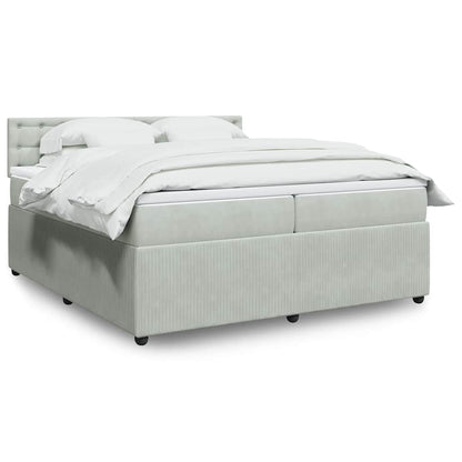 Giroletto a Molle con Materasso Grigio Chiaro 200x200cm Velluto