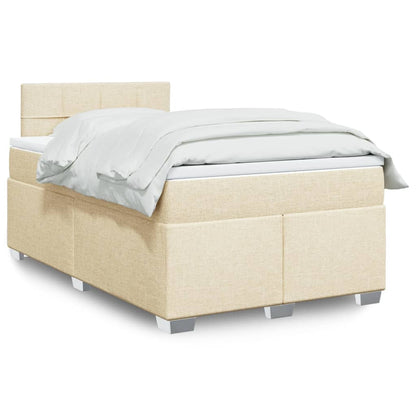 Giroletto a Molle con Materasso Crema 120x200 cm in Tessuto