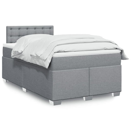 Giroletto a Molle con Materasso Grigio Chiaro 120x200cm Tessuto