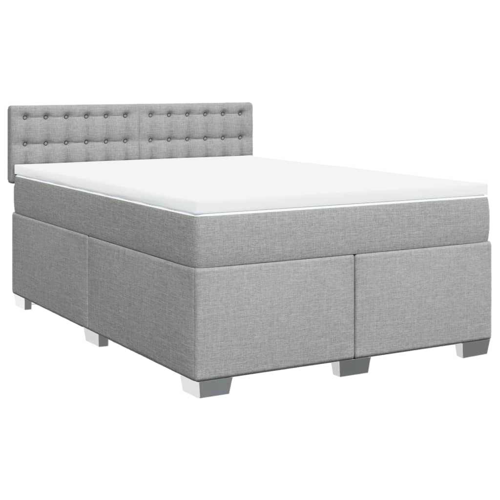 Giroletto a Molle con Materasso Grigio Chiaro 160x200cm Tessuto