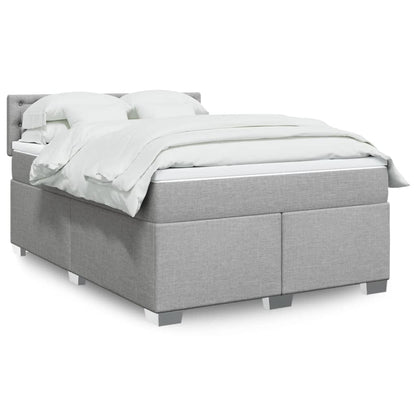 Giroletto a Molle con Materasso Grigio Chiaro 160x200cm Tessuto