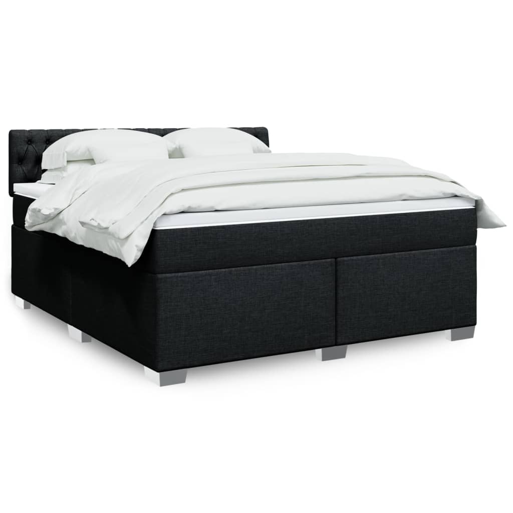 Giroletto a Molle con Materasso Nero 180x200 cm in Tessuto