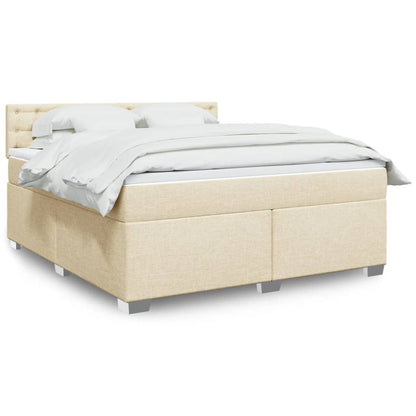 Giroletto a Molle con Materasso Crema 180x200 cm in Tessuto