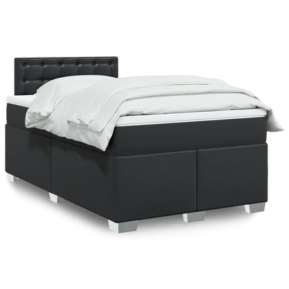 Giroletto a Molle con Materasso Nero 120x190 cm in Similpelle