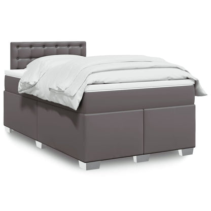 Giroletto a Molle con Materasso Grigio 120x200 cm in Similpelle