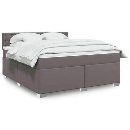 Giroletto a Molle con Materasso Grgio 180x200 cm in Similpelle