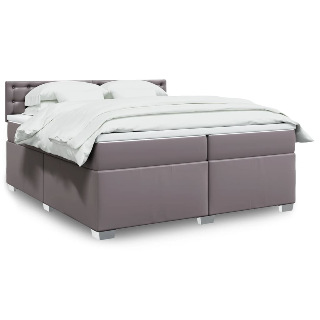 Giroletto a Molle con Materasso Grgio 200x200 cm in Similpelle