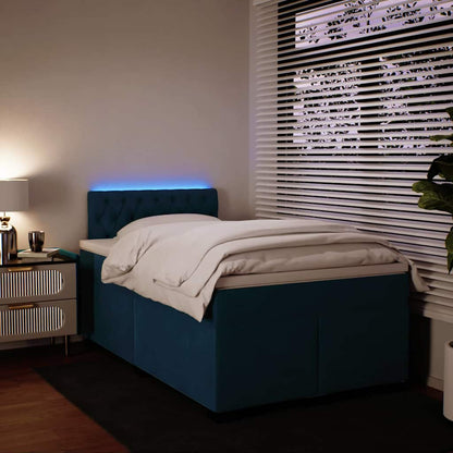 Giroletto a Molle con Materasso Blu 120x200 cm in Velluto